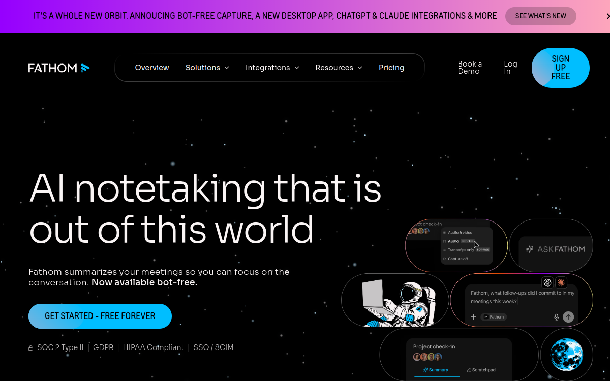 Screenshot di Fathom AI