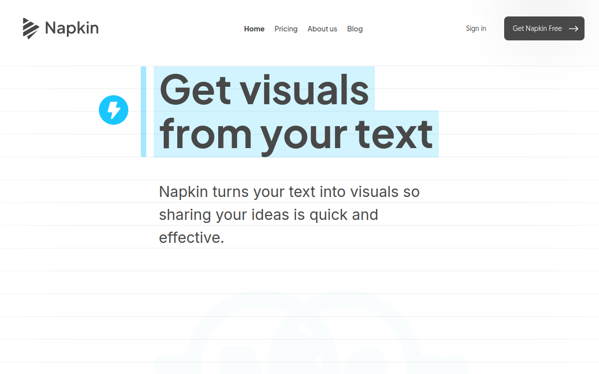 Screenshot di Napkin AI