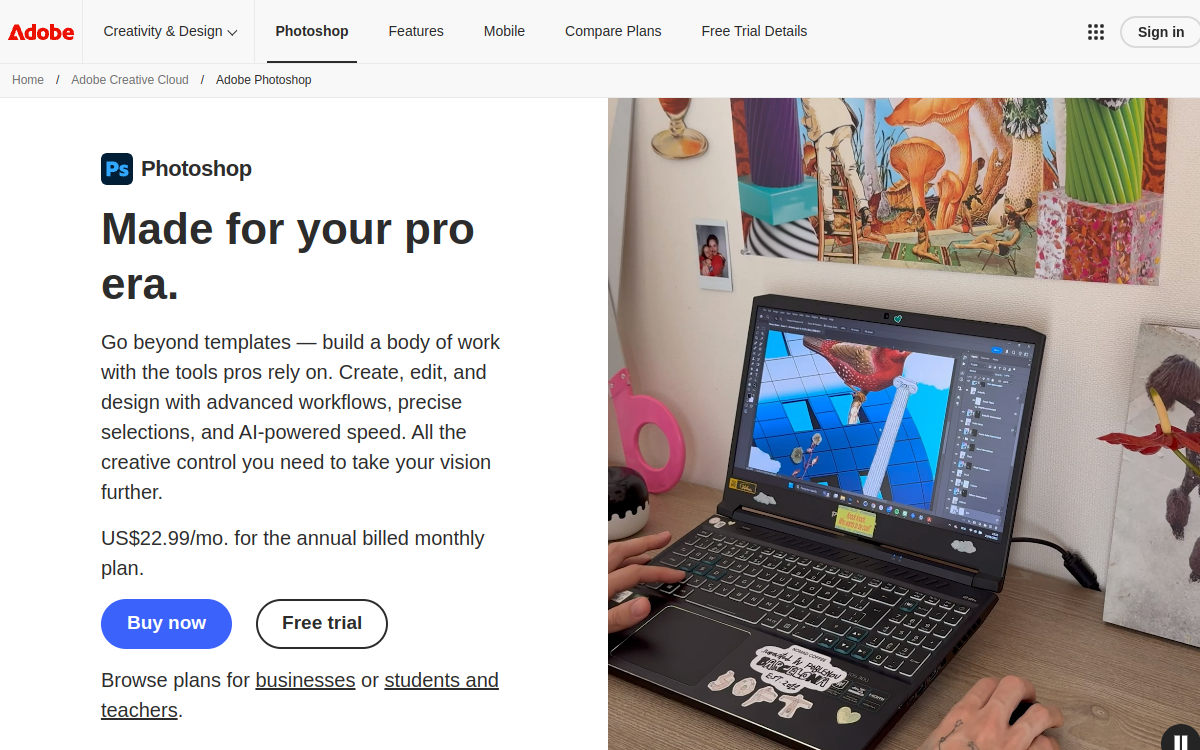 Screenshot di Photoshop IA