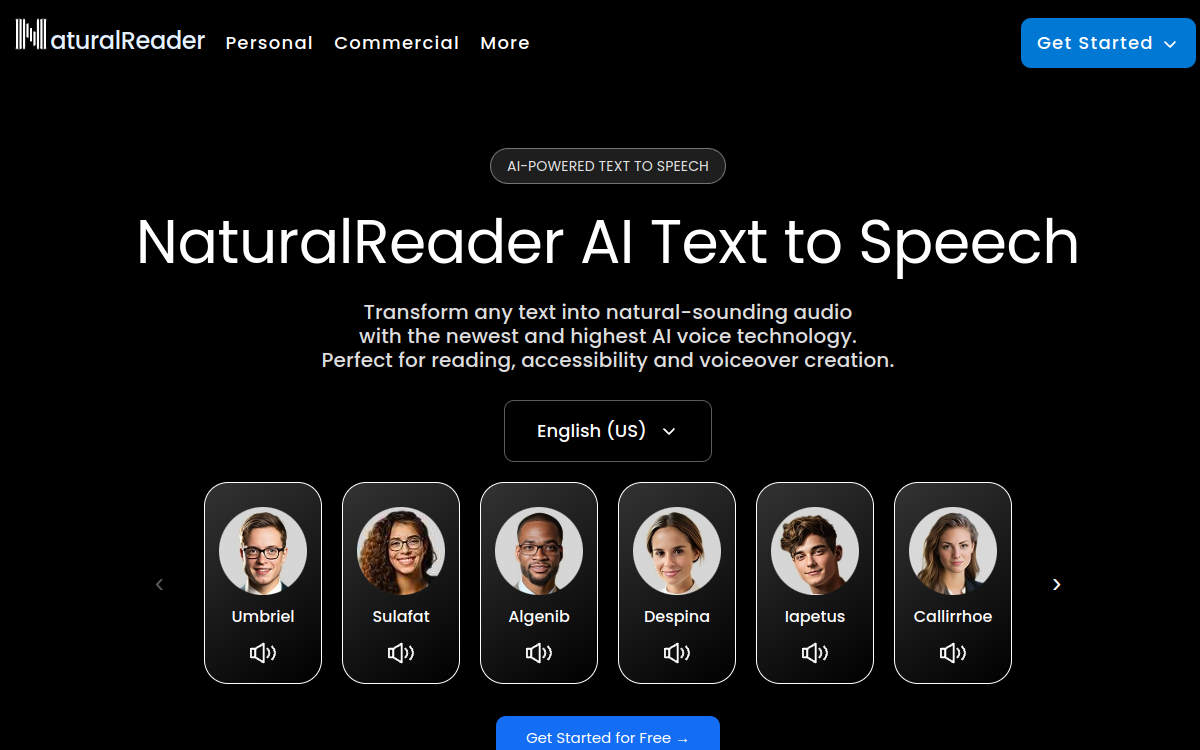 Screenshot di NaturalReaders