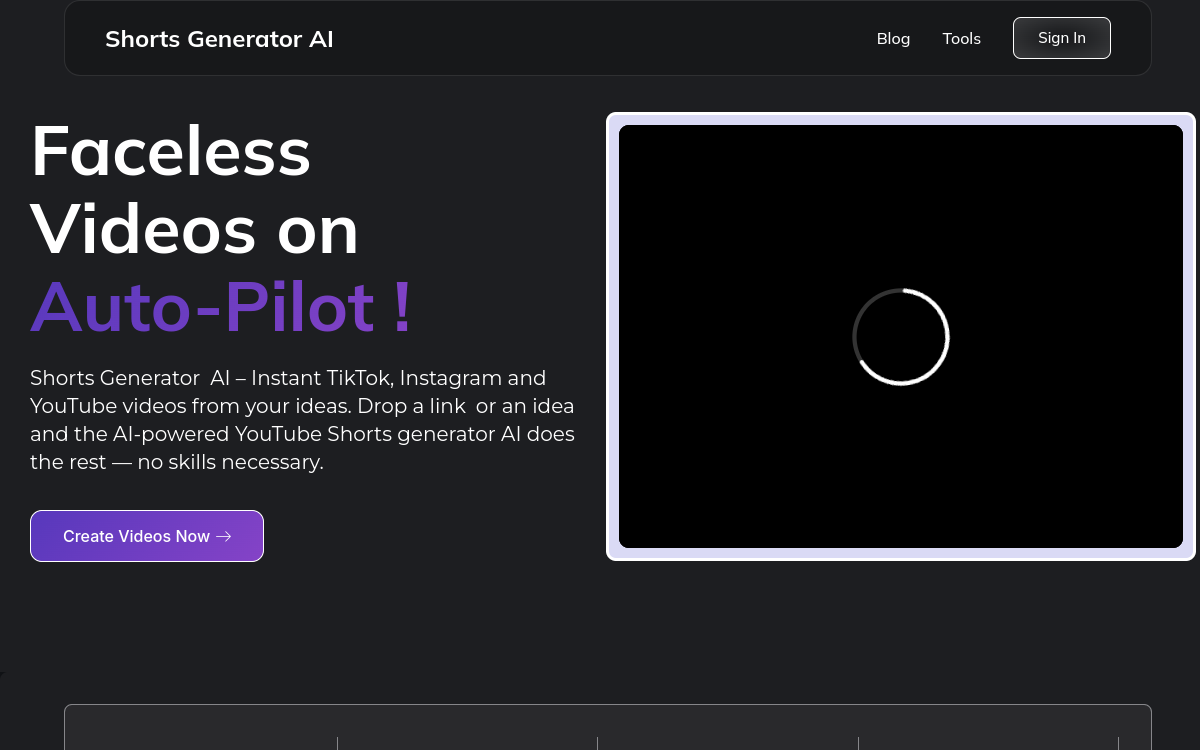 Screenshot di Shorts Generator AI