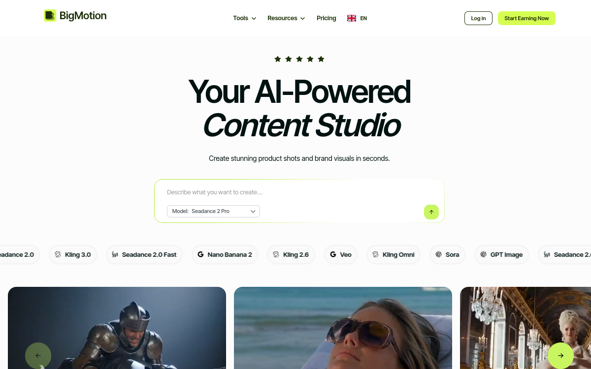 Screenshot di BigMotion AI