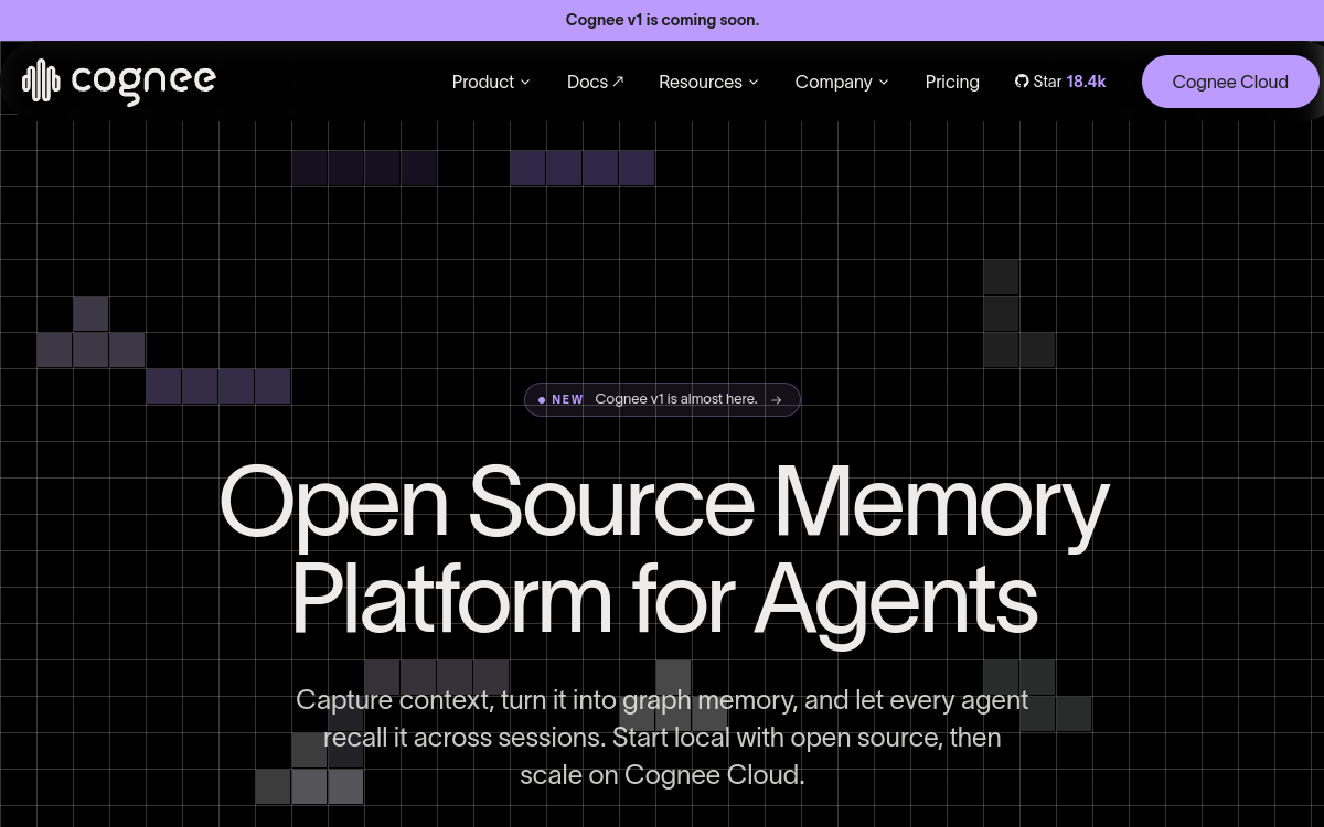 Screenshot di Cognee