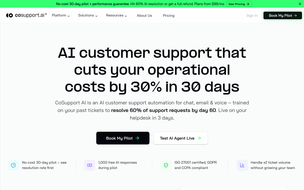 Screenshot di CoSupport AI