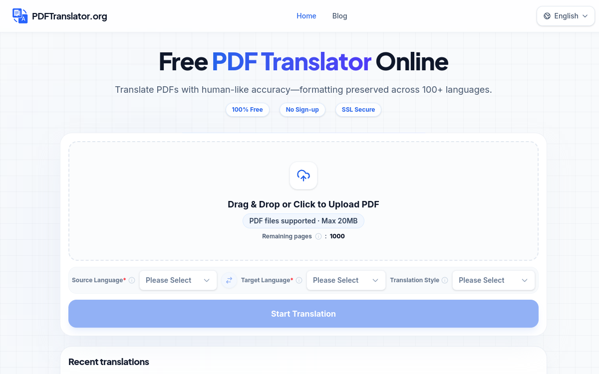 Screenshot di PDF Translator