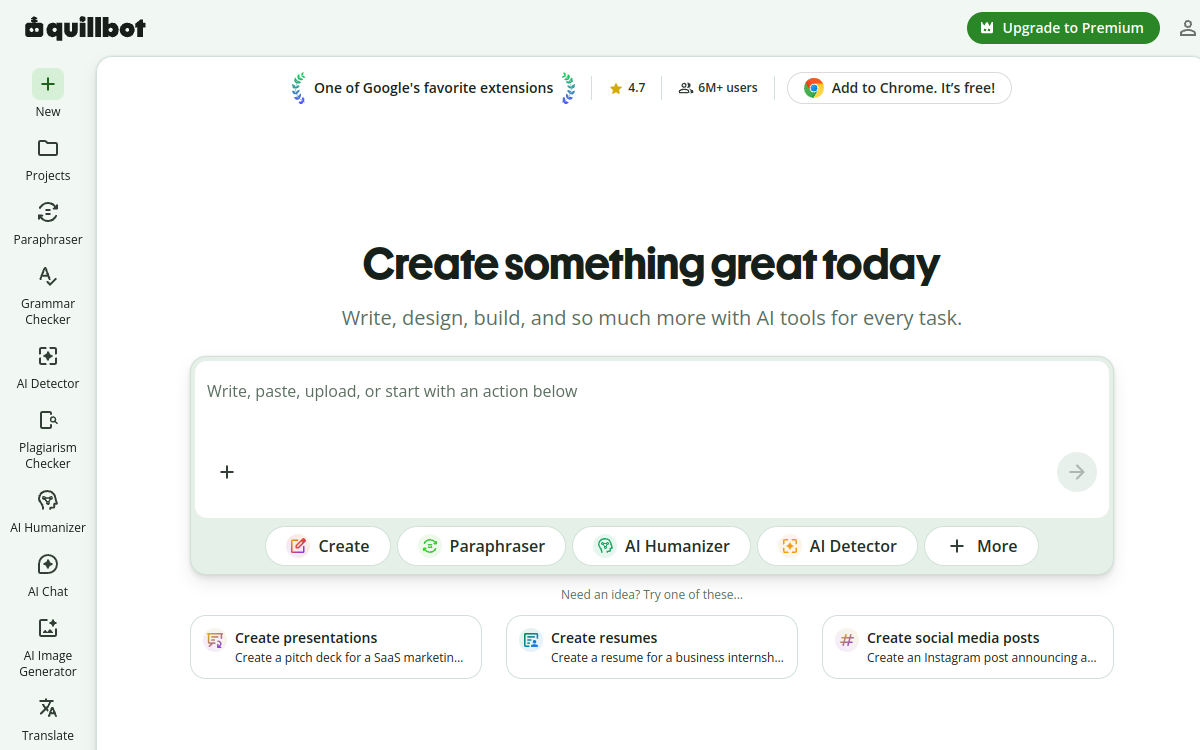 Screenshot di QuillBot