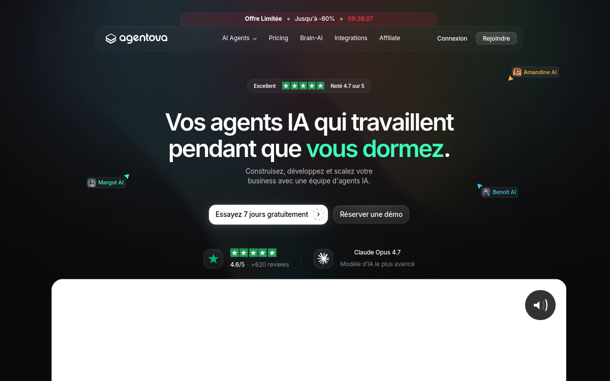 Screenshot di Agentova AI
