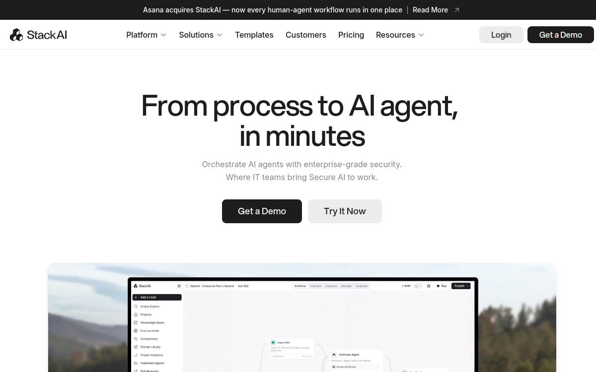 Screenshot di Stack AI