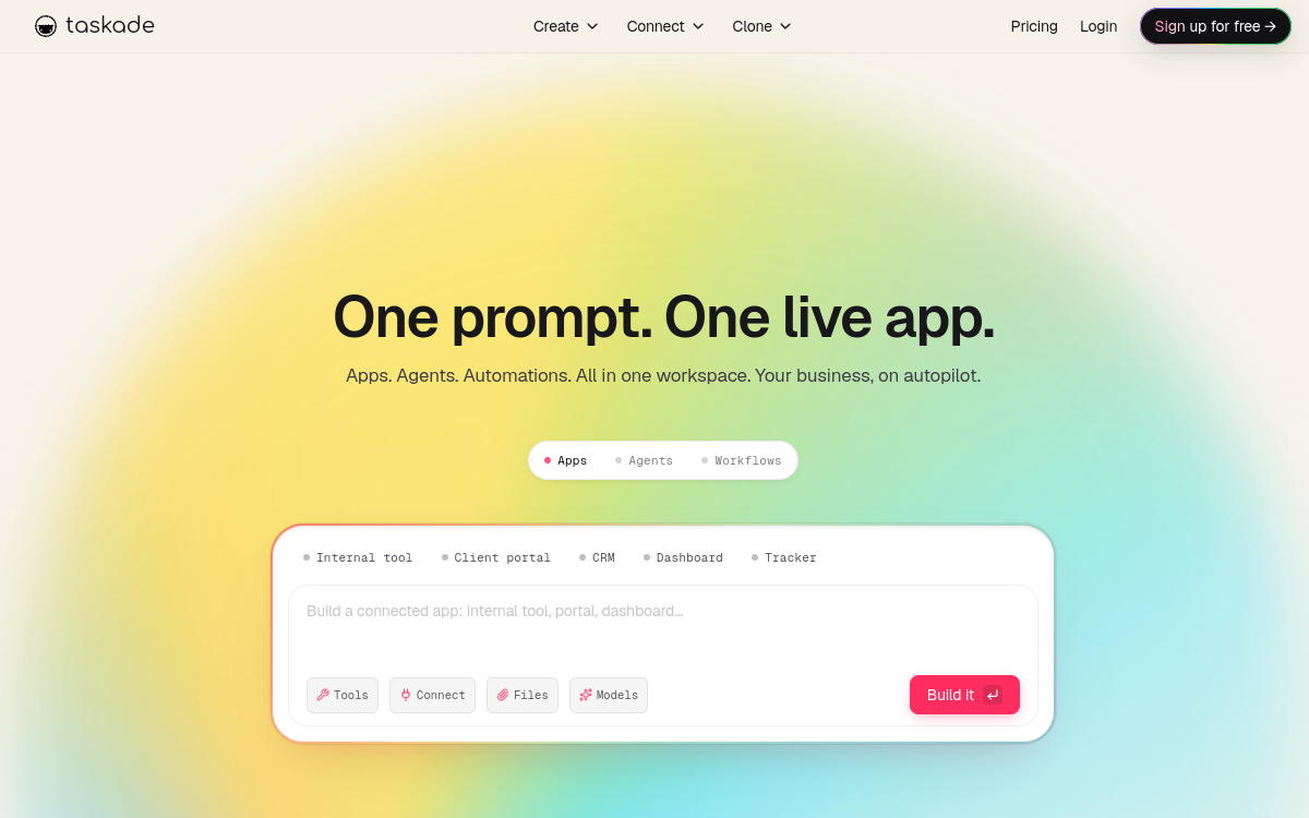 Screenshot di Taskade