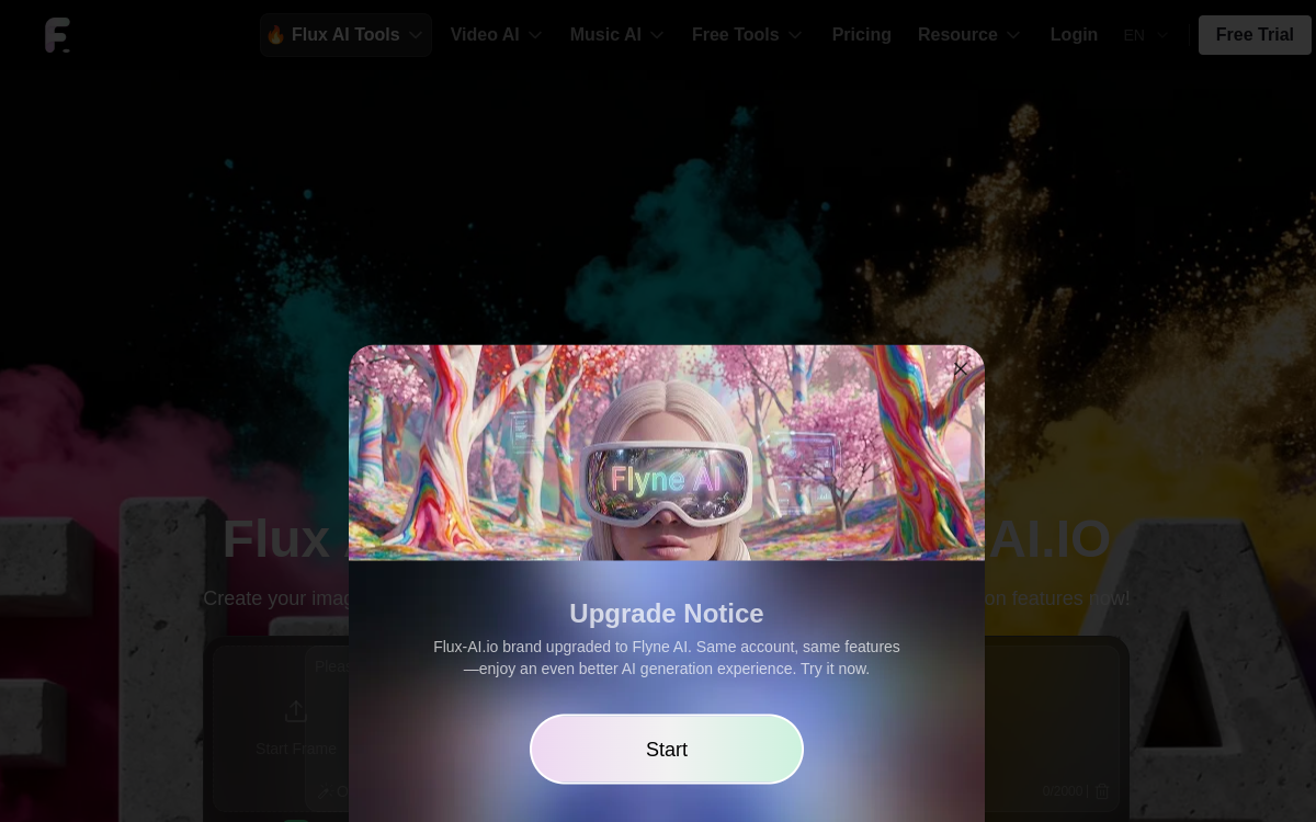 Screenshot di Flux AI