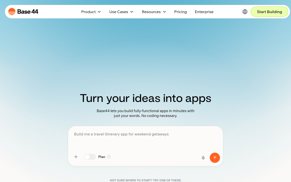 Screenshot di Base44