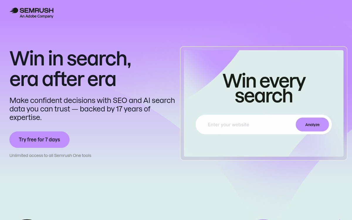 Screenshot di Semrush One