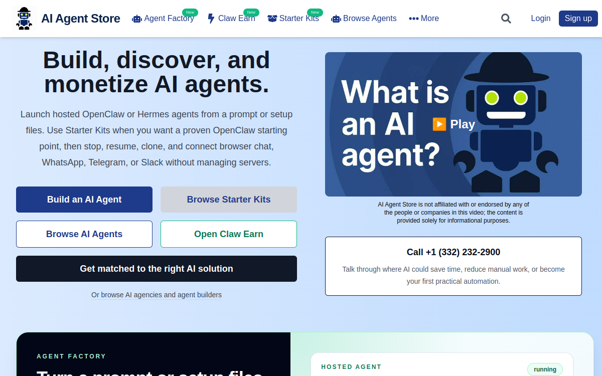 Screenshot di AI Agent Store