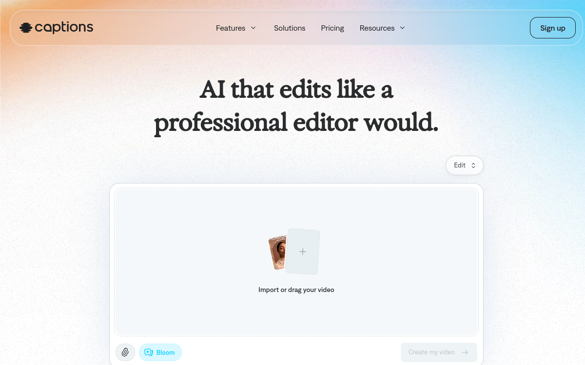 Screenshot di Captions.ai