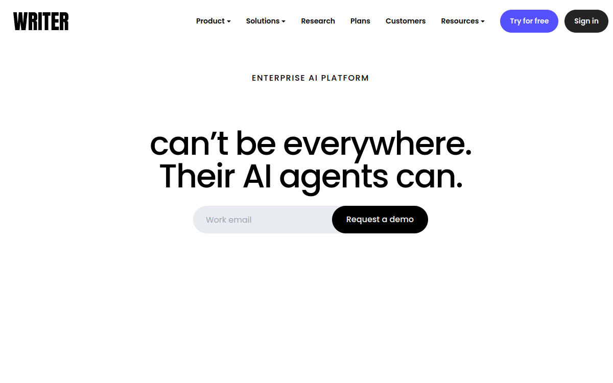 Screenshot di Writer.com