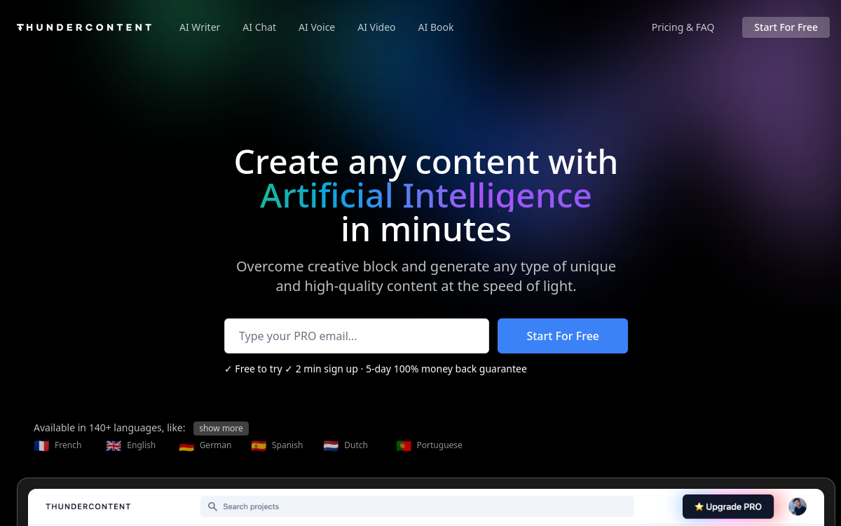 Screenshot di Thundercontent