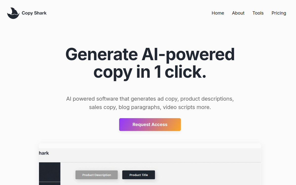 Screenshot di CopyShark AI