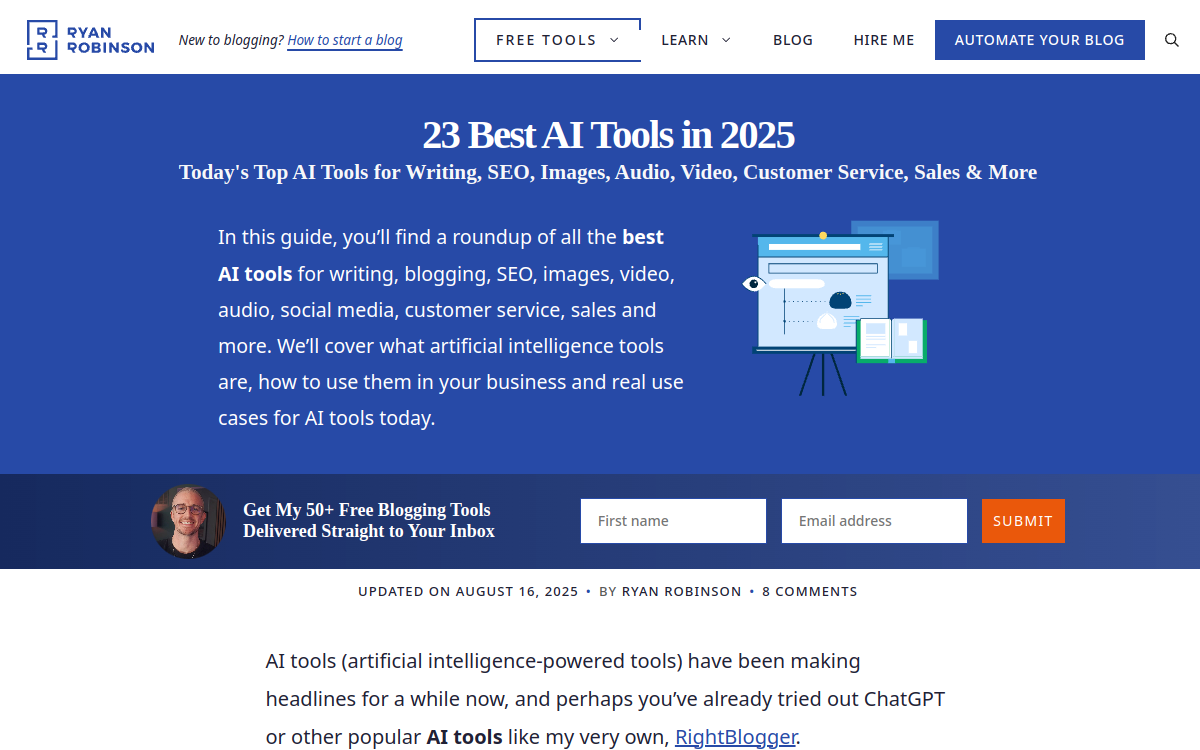 Screenshot di Ryrob AI Tools