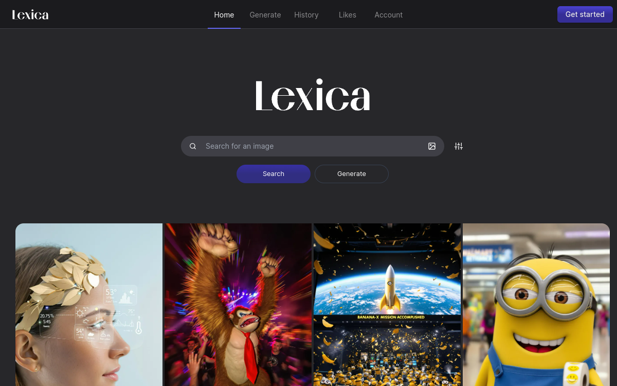 Screenshot di Lexica.art