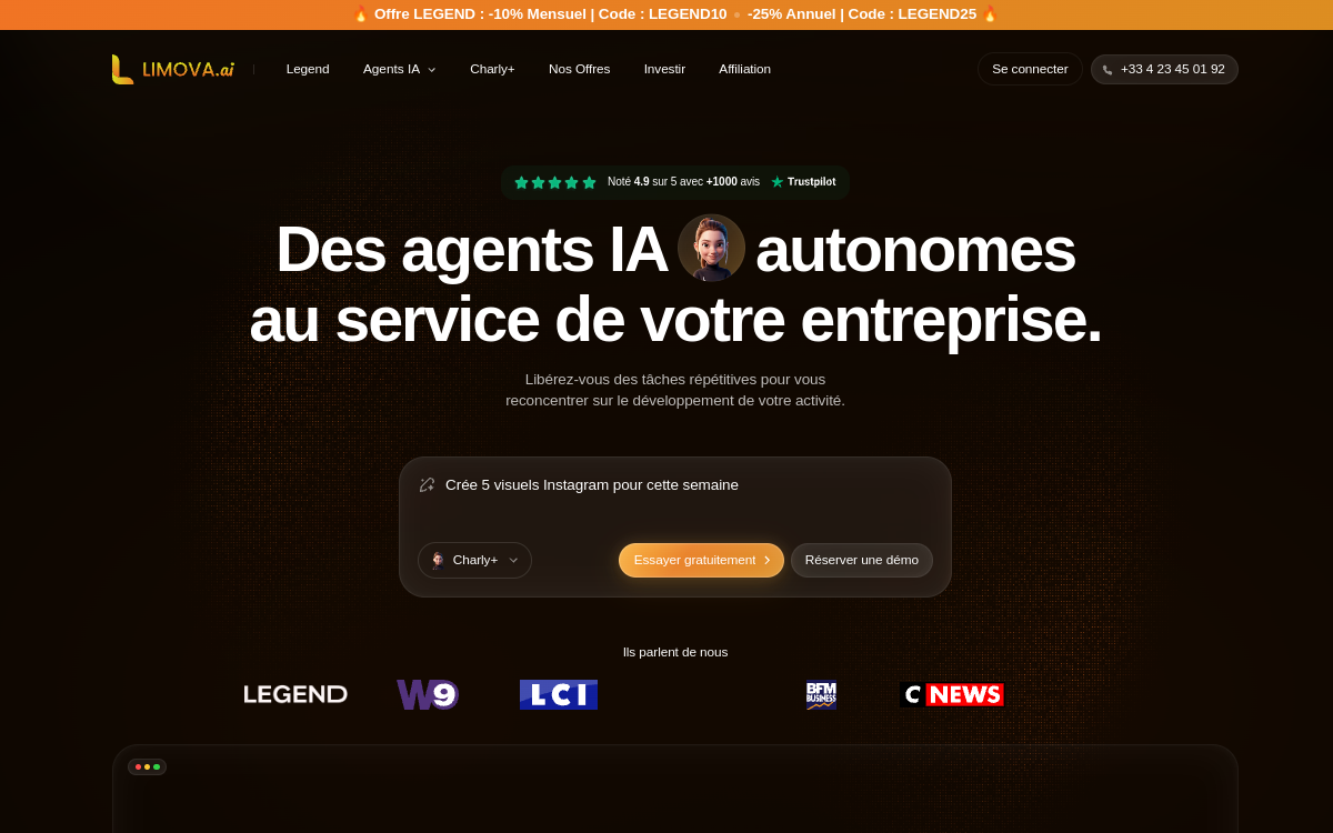 Screenshot di Limova AI