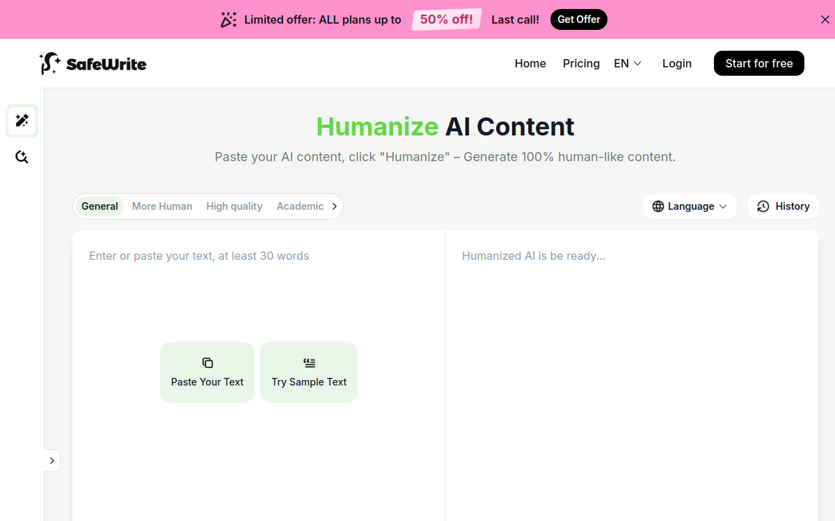 Screenshot di SafeNew AI