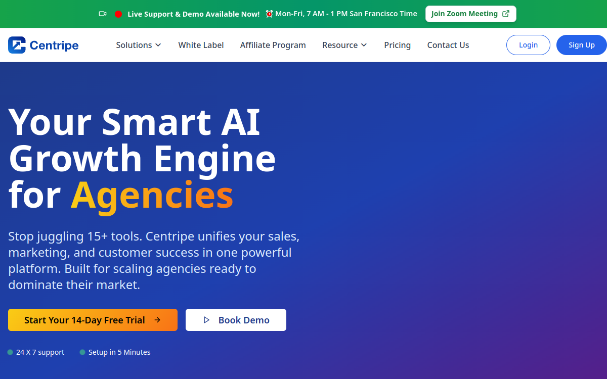 Screenshot di Centripe AI