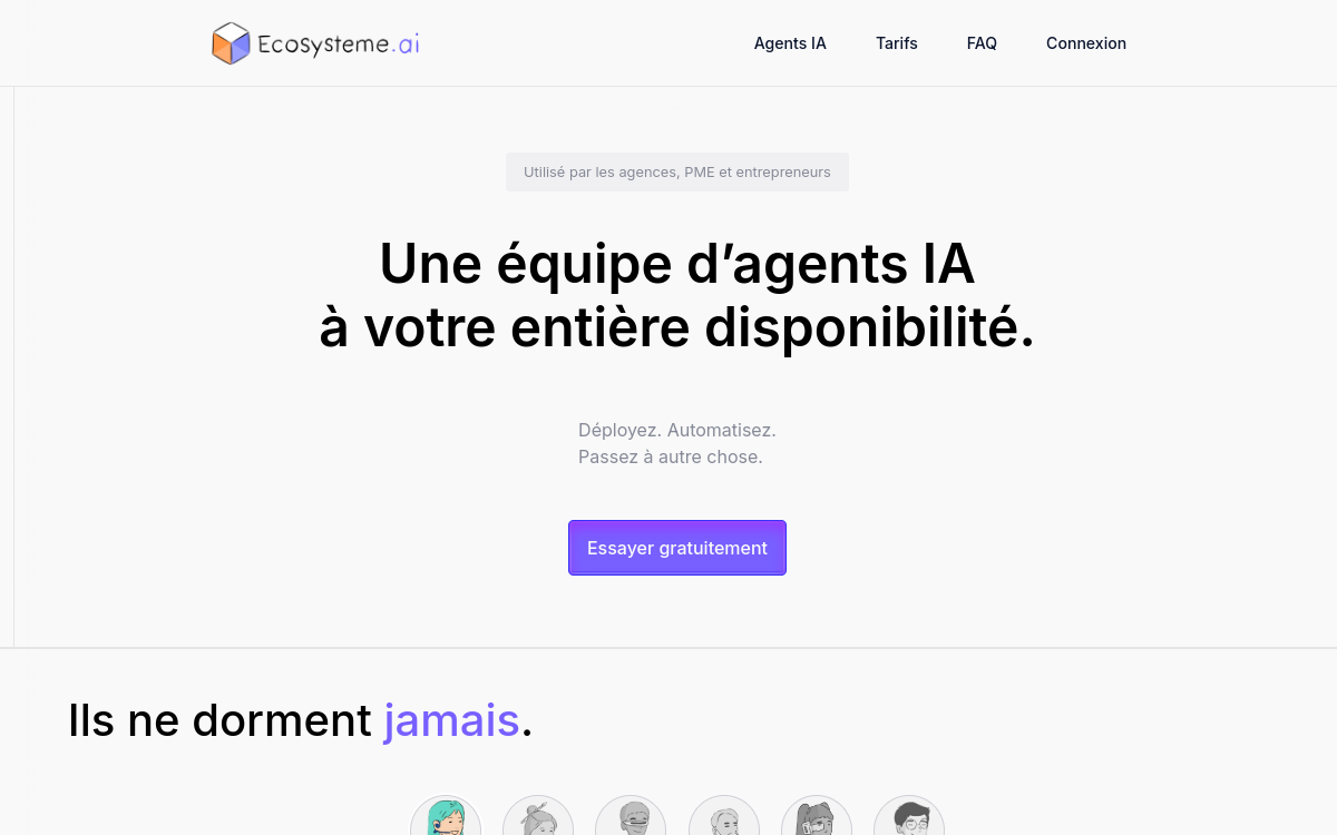 Screenshot di Ecosysteme.ai