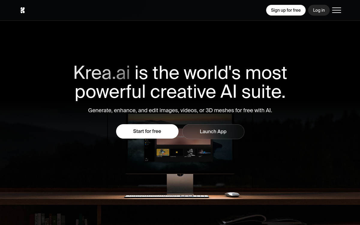 Screenshot di Krea