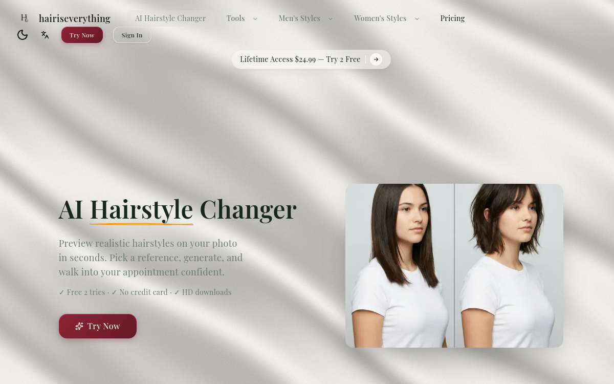 Screenshot di HairIsEverything – AI Hairstyle Changer