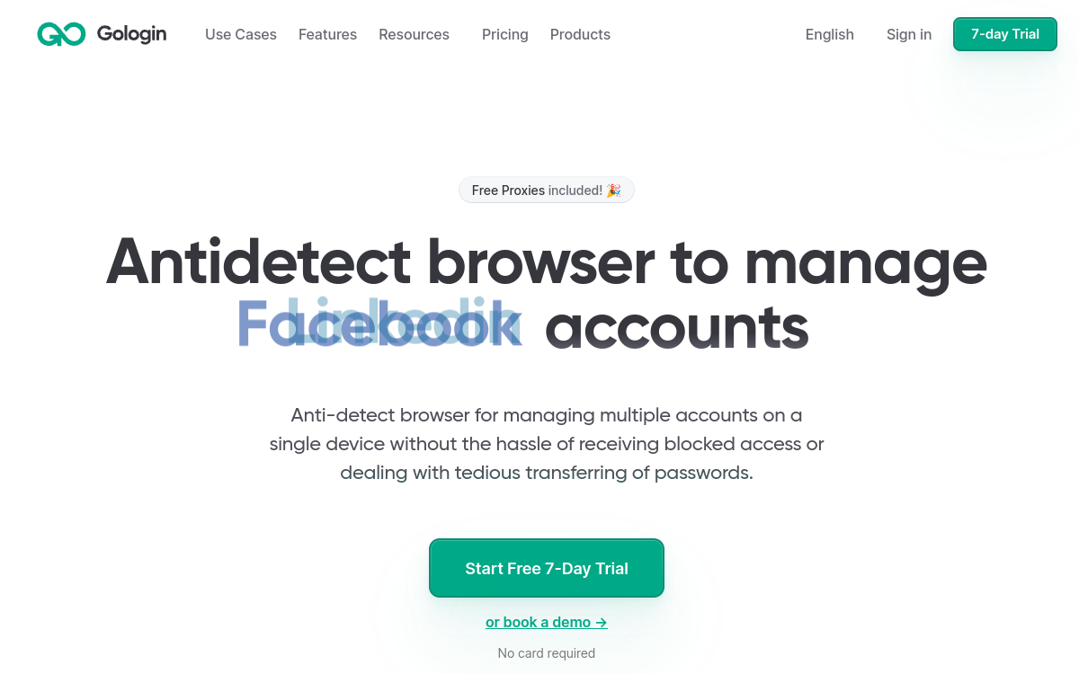 Screenshot di GoLogin