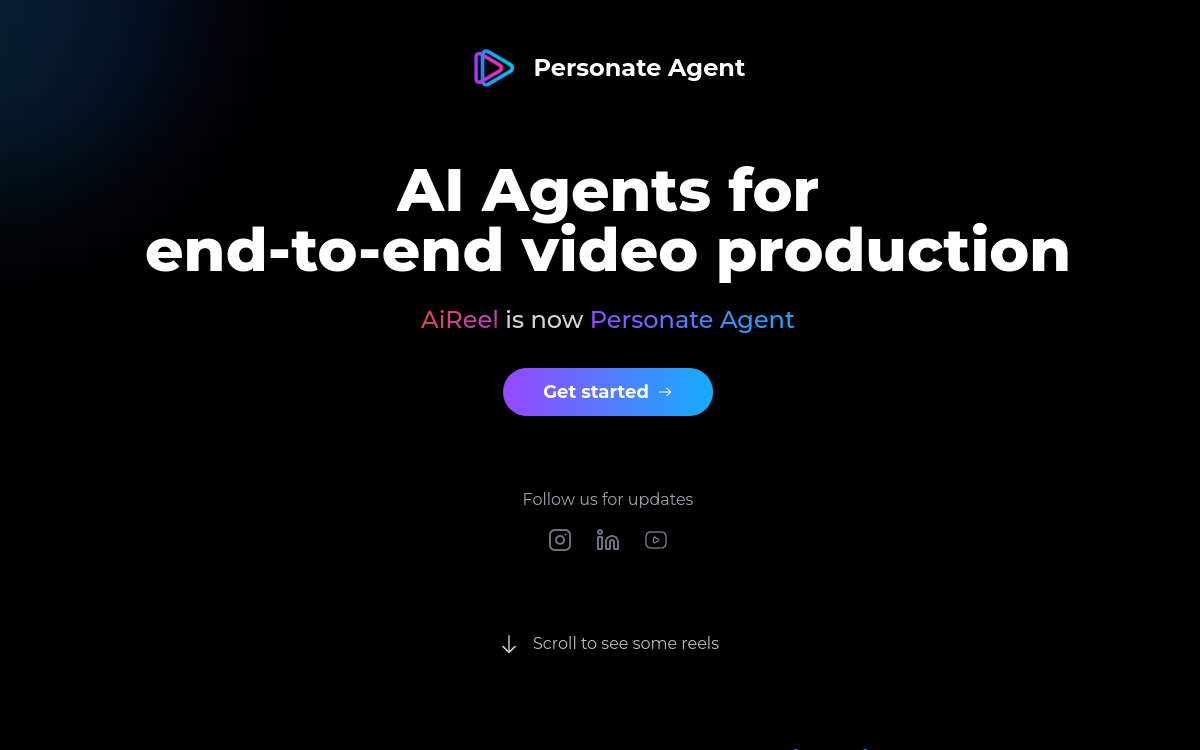 Screenshot di AiReel.io
