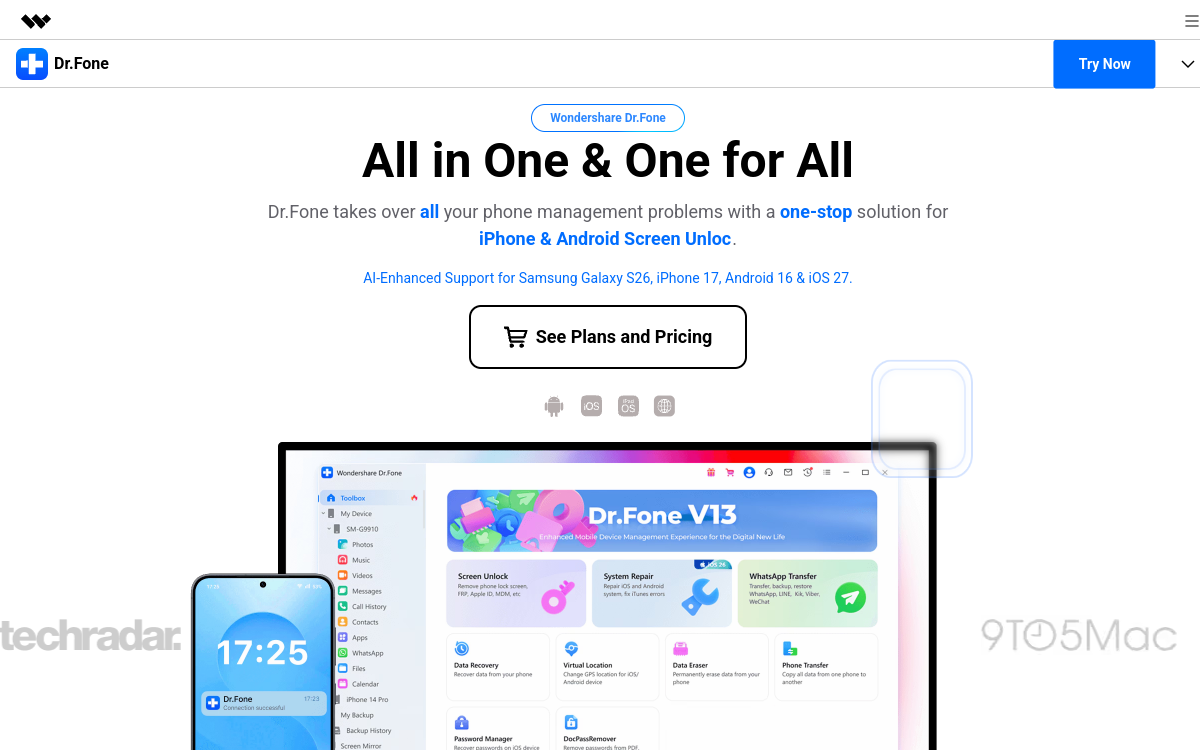 Screenshot di Wondershare Dr.Fone