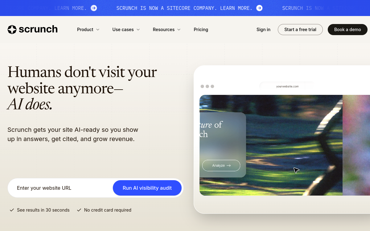 Screenshot di Scrunch AI
