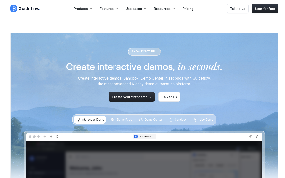 Screenshot di Guideflow