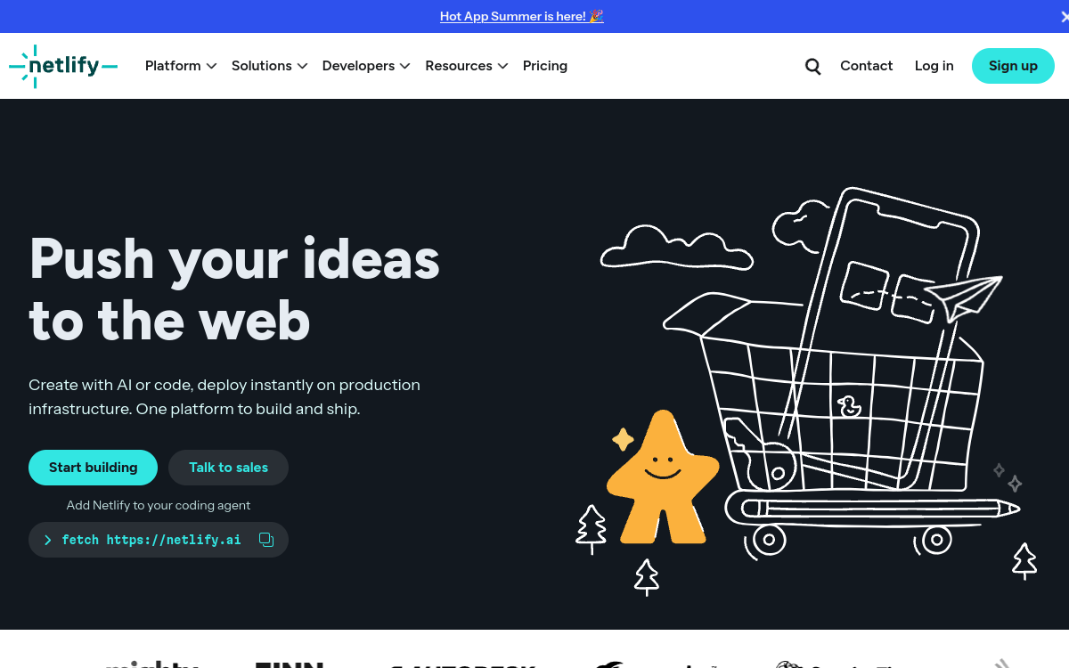Screenshot di Netlify