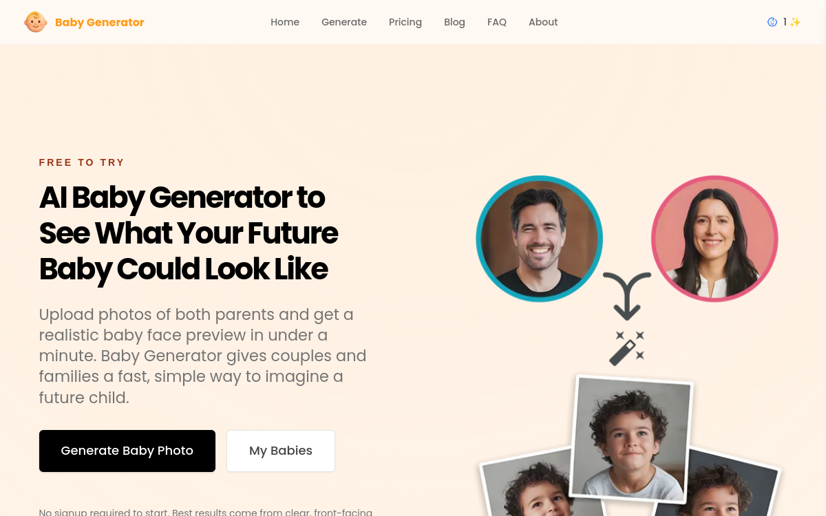 Screenshot di Baby Generator AI