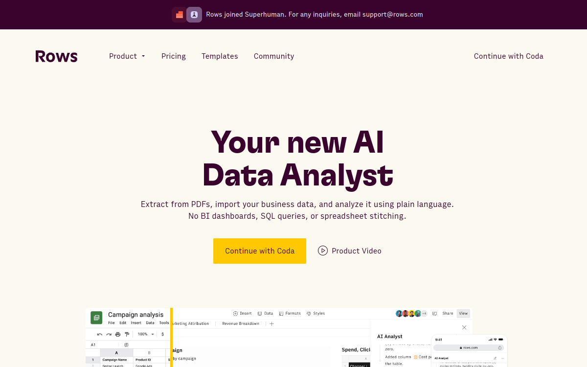 Screenshot di Rows