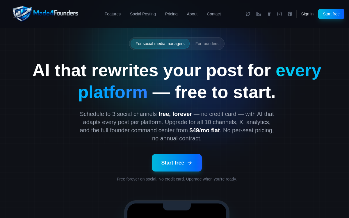 Screenshot di Made4Founders