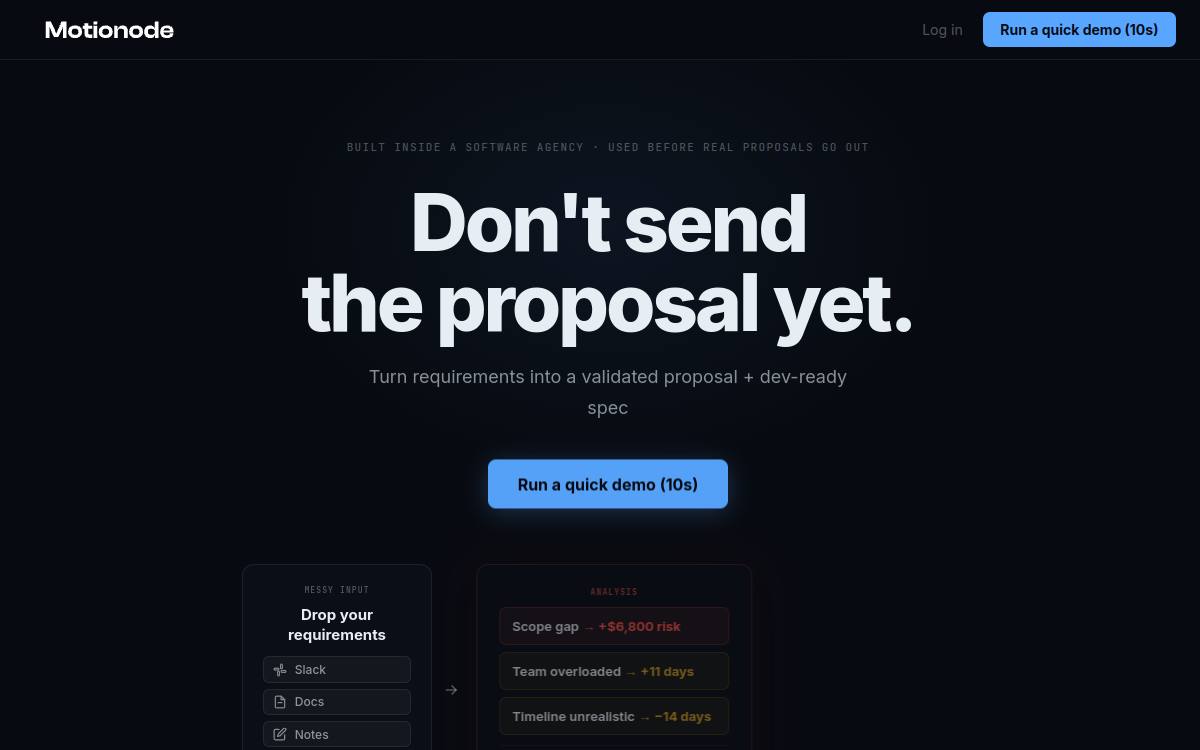 Screenshot di Motionode