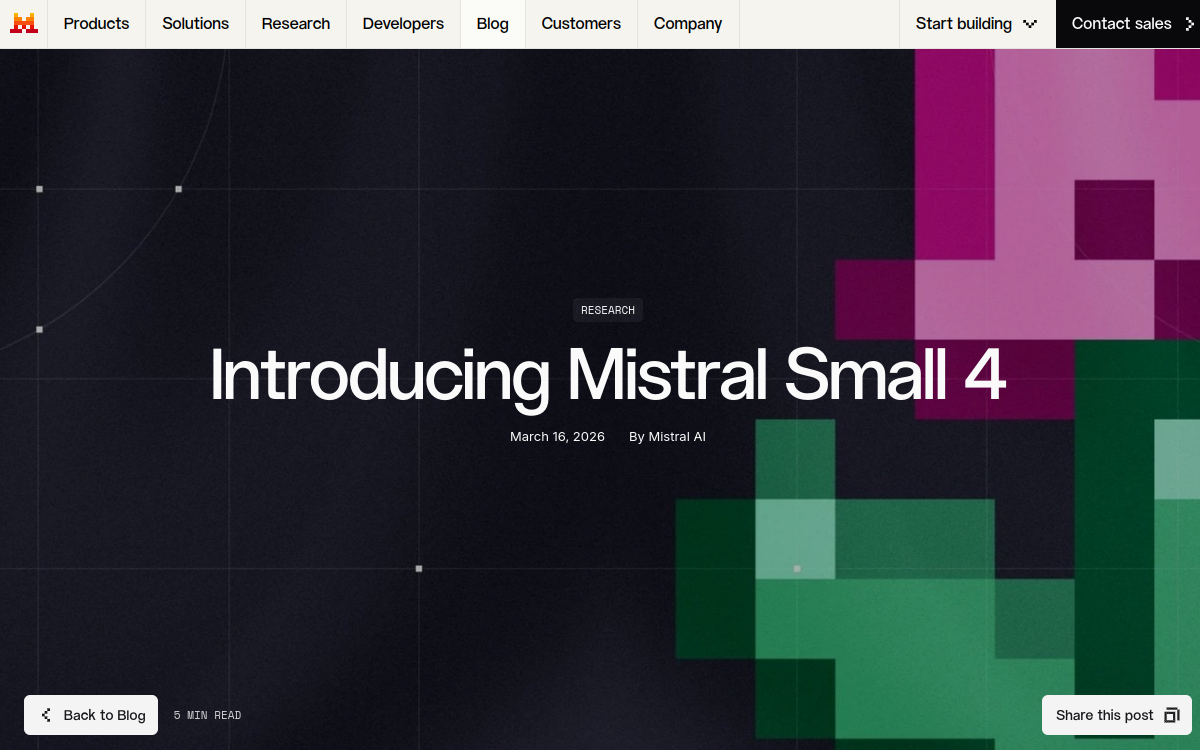 Screenshot di Mistral Small 4