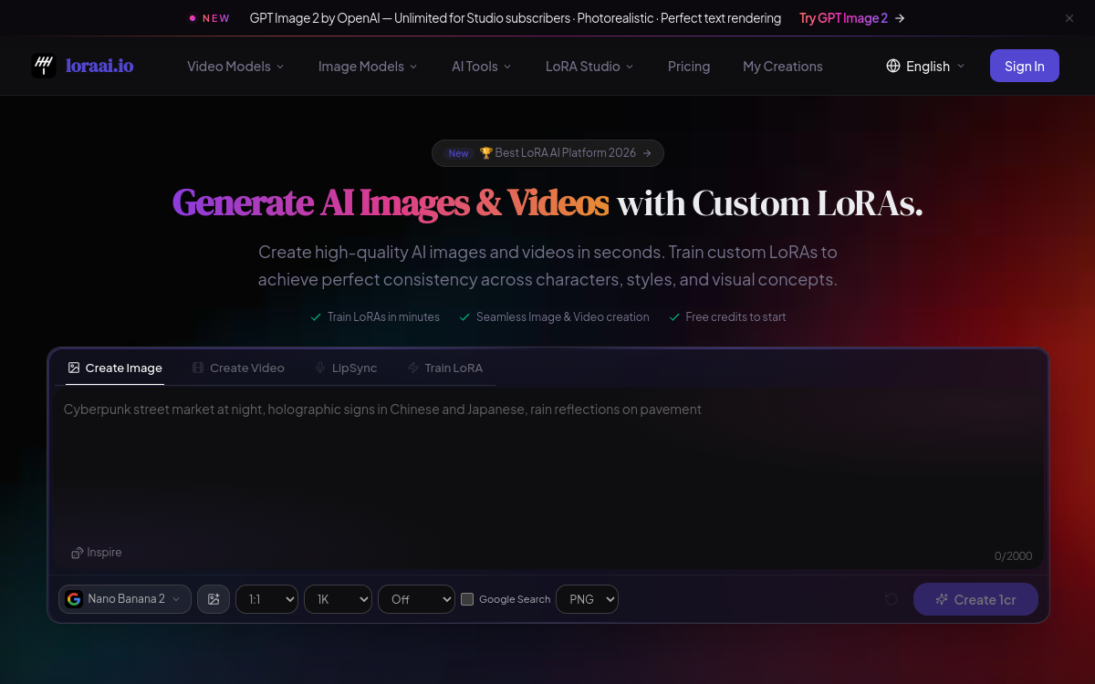 Screenshot di Lora AI