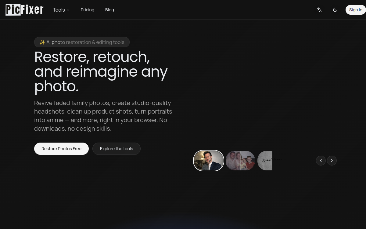 Screenshot di PicFixer AI