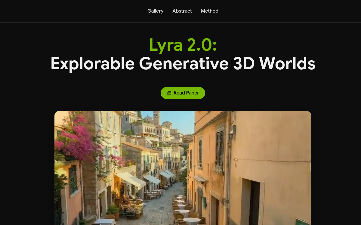 Screenshot di Lyra 2.0 (Nvidia)