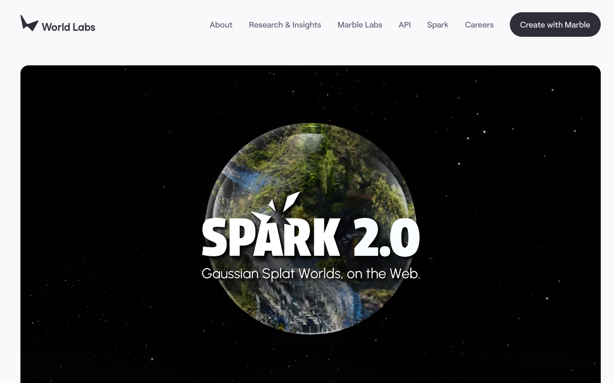 Screenshot di Spark 2.0 (World Labs)
