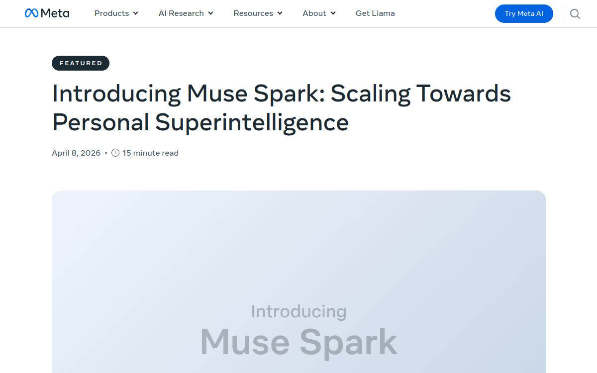 Screenshot di Muse Spark