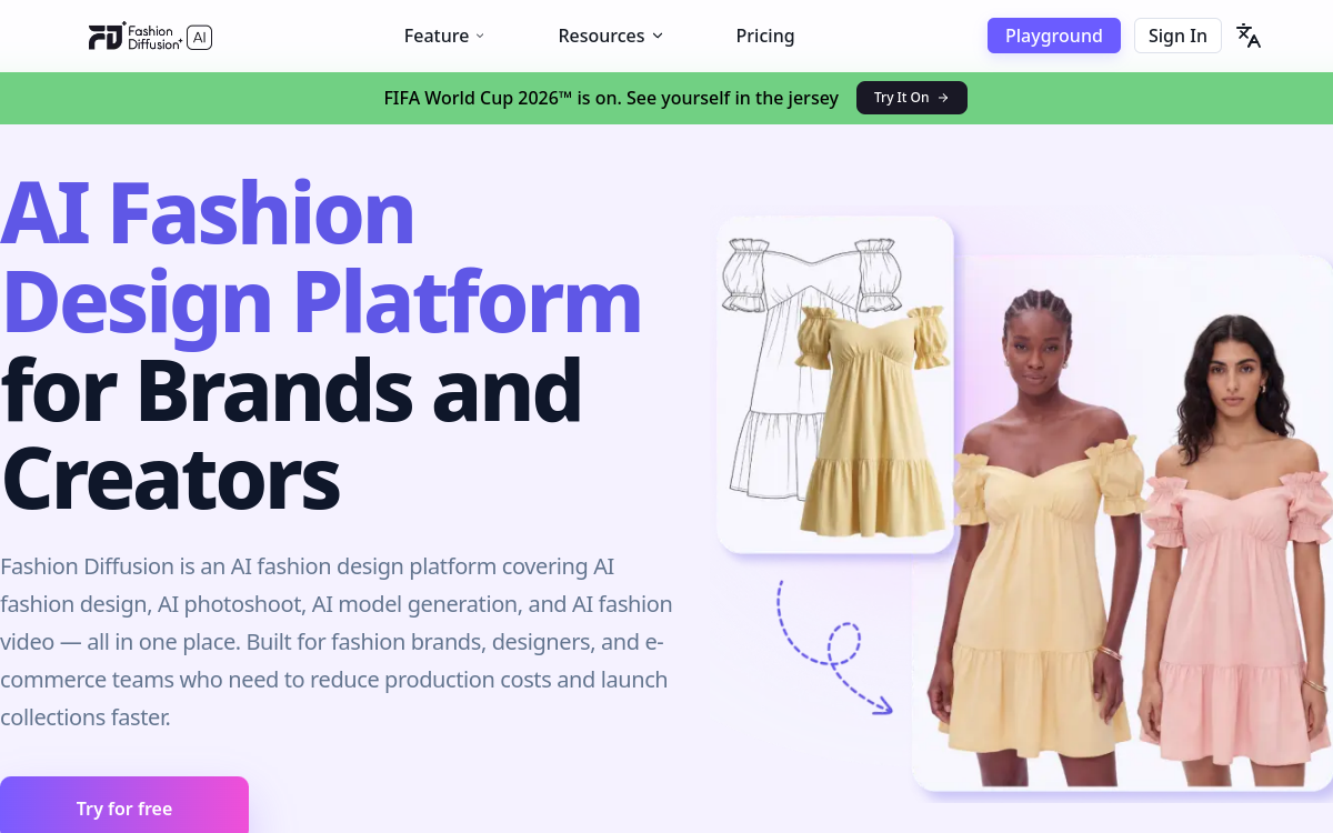 Screenshot di Fashion Diffusion AI