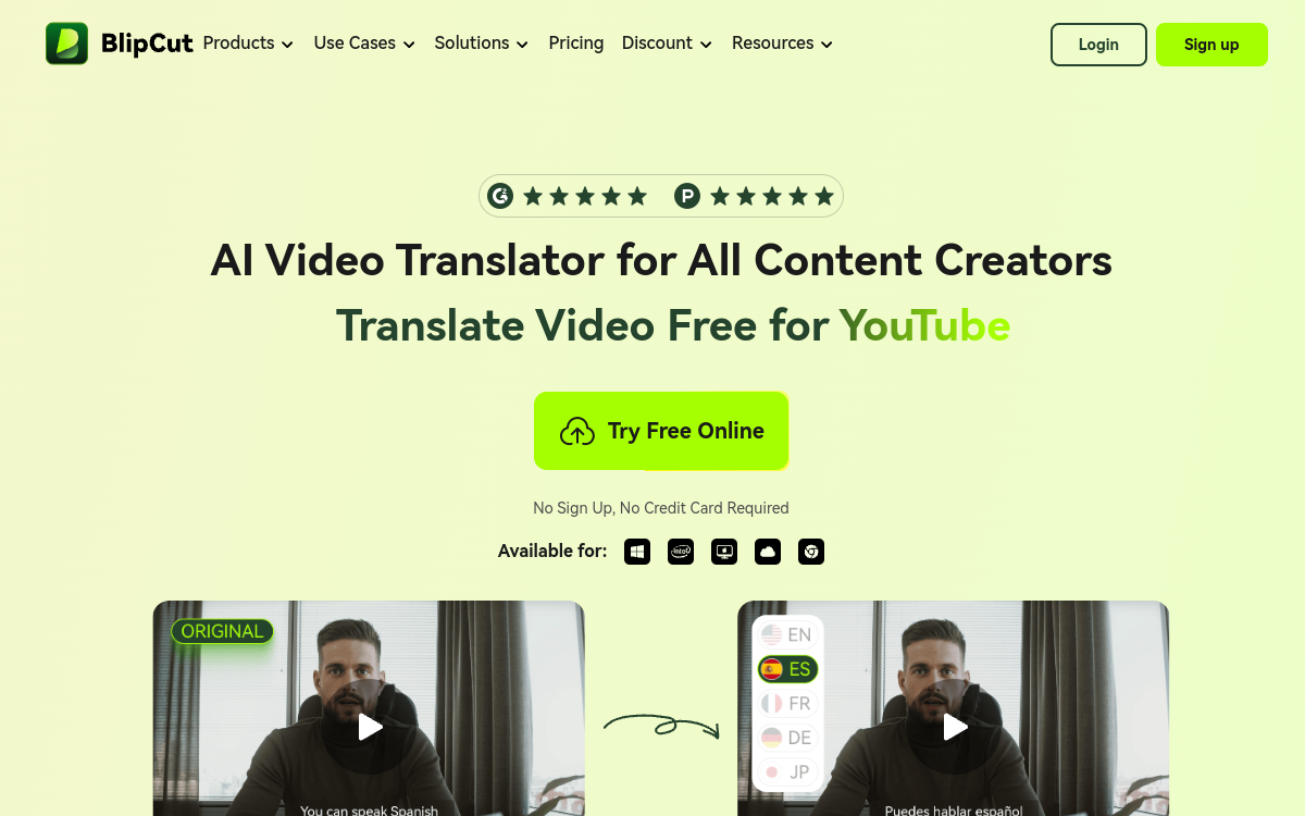 Screenshot di BlipCut Video Translator