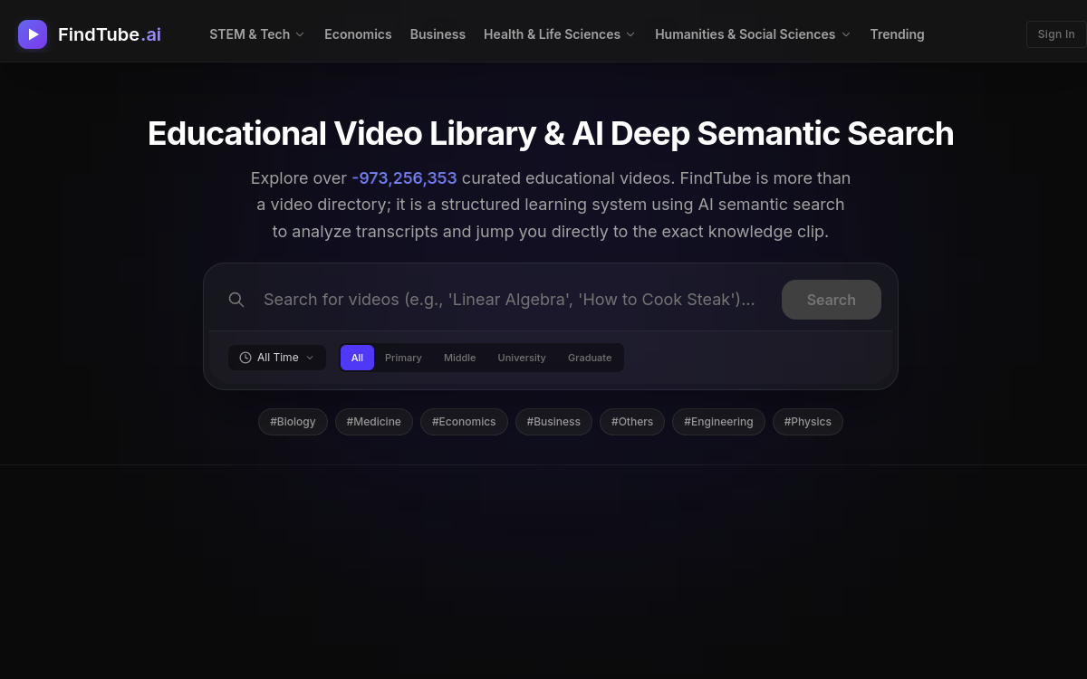 Screenshot di Findtube AI