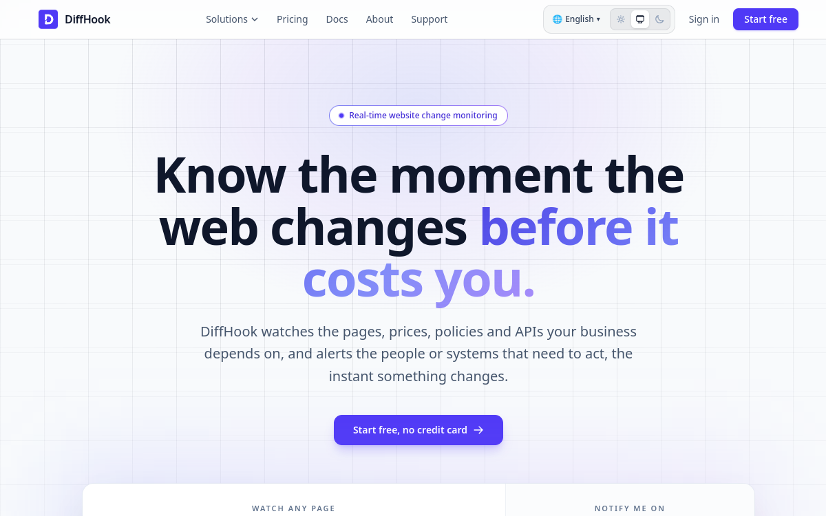 Screenshot di DiffHook