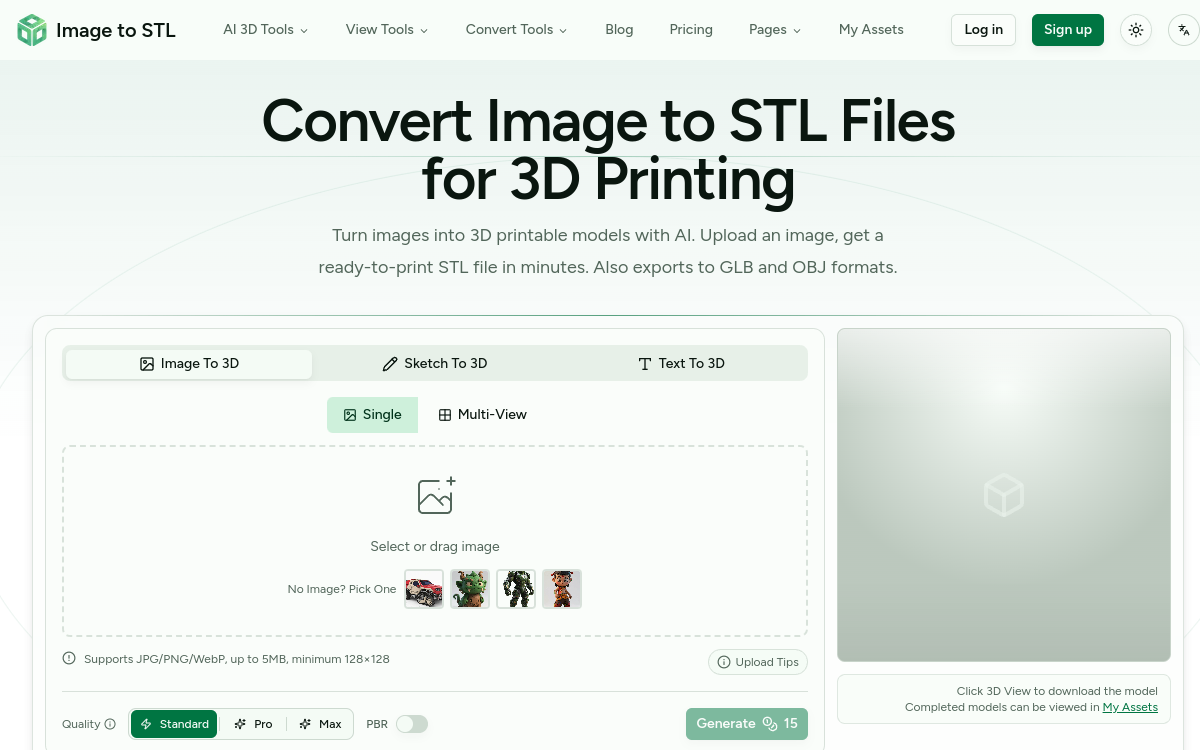 Screenshot di Image to STL